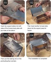 Estufa de leña para acampar, plegable con soporte para olla, parrilla portátil de acero inoxidable, estufa para mochilero para senderismo y Picnic - details 1