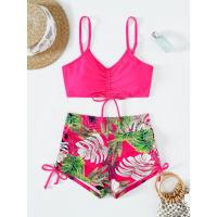 2025 Bikini traje de baño con cordón mujeres pantalones cortos de cintura alta traje de baño femenino acolchado traje de baño natación ropa de playa verano - details 52