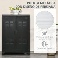 Armario de Almacenamiento Metálico Doble Puerta Ajustable para Oficina, Salón, Dormitorio - details 13