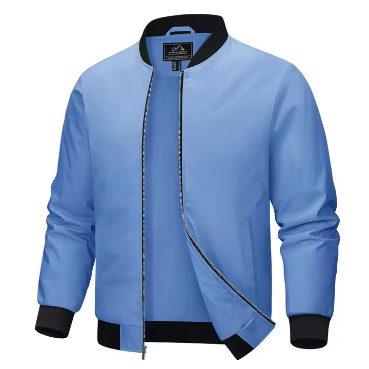 Chaqueta bomber ligera con cierre completo MAGCOMSEN para hombre, impermeable, cortavientos, informal, elegante, para golf y deportes al aire libre - 1