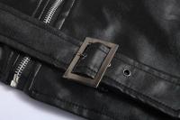 Chaqueta de cuero PU para hombre, abrigo de cuero ajustado a la moda para motocicleta - details 6