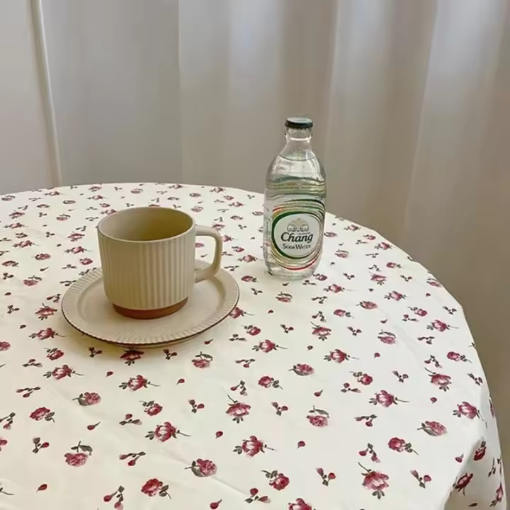 Manteles estampados para decoración del hogar, cubiertas de mesa con estampado de lavanda rosa para dormitorios - 1