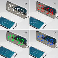 Despertador y base de carga 2 en 1, reloj Digital, puede cargar el teléfono, pantalla LED, espejo, Snooze - details 4