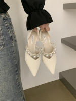Nuevo bolso trasero y zapatos individuales con perlas de moda. - details 11