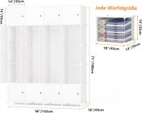 Modular, Guardarropa portátil de 20 Compartimentos para Dormitorio, Armario con Barra para Colgar Ropa - details 3