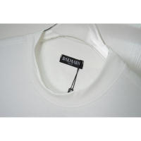 Camiseta Deportiva de Algodón Puro para Hombres Cuello Redondo, Estampado de Logotipo Delantero, Estilo Básico Casual para el Verano - details 2
