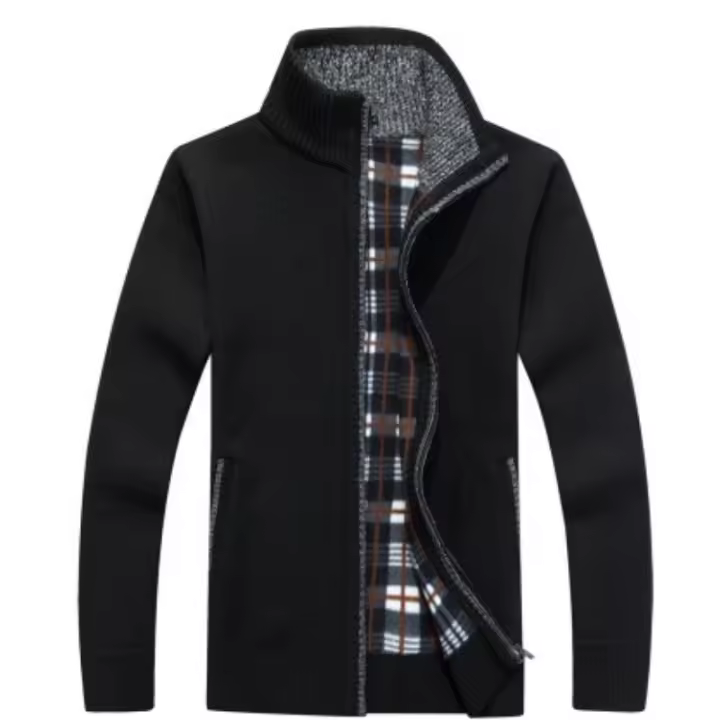Jersey de hombre con cuello alto, cárdigan informal, top de otoño e invierno. - 1
