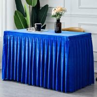 Mantel de Terciopelo Rectangular 1Pc para Eventos de Boda y Fiesta Cubierta de Mesa de Conferencia y Exhibición Blanco/Negro - details 14