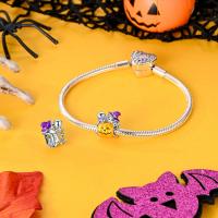 Cuentas colgantes de plata de ley 925, cuentas de calabaza noctilucencia de Halloween, pulsera Original para hacer joyas, regalo del Día de San Valentín - details 2