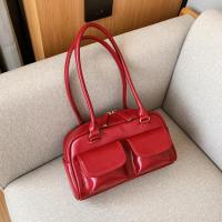 Bolso de mano de moda informal de cuero de PU vintage con diseño de doble bolsillo para mujer - details 16