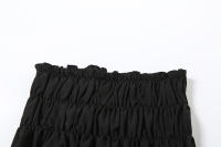 BUNO-Conjunto de 2 piezas con transparencias de gato extraño para mujer, Tops cortos con solapa y cuello oblicuo y manga acampanada + minifaldas ajustadas con niveles, traje elegante de tendencia - details 39