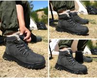 Botas de seguridad para el trabajo para hombre y mujer, zapatos de seguridad protectores impermeables para otoño e invierno, zapatos de trabajo ligeros con punta de acero, talla 47 48 - details 17