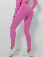 Pantalones de yoga deportivos de cintura alta para gimnasio, mallas sin costuras para mujer - details 18