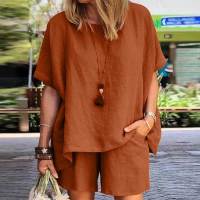 ZANZEA Conjunto De Verano Para Mujer Dos Piezas Traje Casual Con Camisa De Manga Corta Y Shorts Ajustados Ropa Oversized - details 3