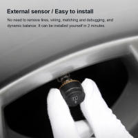 Sistema de supervisión de presión de neumáticos TPMS para coche USB externo recargable con LCD sistema de alarma de temperatura y presión de neumáticos con 4 sensores - details 4