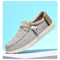 Zapatos náuticos informales para hombre, mocasines de lona de alta calidad, cómodos, con punta redondeada, color azul - details 3