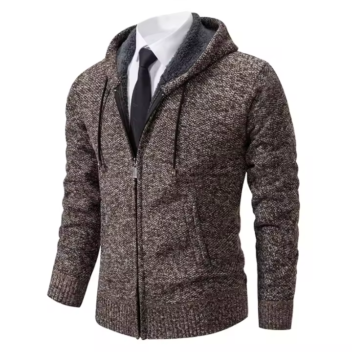 Jersey de punto para hombre para cárdigans de otoño invierno, una chaqueta informal cómoda y cálida. - 1