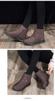 Zapatos de algodón, tacones planos bajos informales, botas de nieve de tubo corto de invierno para mujer, talla grande, zapatos para mamá - details 11