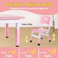 Juego de Mesa y 2 sillas para niños, Altura Ajustable, Juego de Mesa y Silla para niños de 3 a 8 años, fácil de Limpiar, Aprobado por CPC y CE (Juego de 3 Piezas), Color Azul - details 36