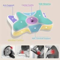Almohada cervical vintage con temática de anime para alivio del dolor, almohada ortopédica de espuma viscoelástica ajustable para dormir en múltiples posiciones, funda transpirable de poliéster con cremallera, relleno de algodón de punto, lavable a - details 3