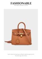 Bolso de hombro de cuero para mujer, bolso Kelly, Lychee Platinum, versátil, regalo para niñas, accesorios para atuendo, moda - details 18