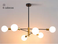 Candelabros nórdicos modernos E27, lámpara LED de oro negro, iluminación del hogar para dormitorio, sala de estar, lámpara de techo LED, accesorios de iluminación interior - details 8