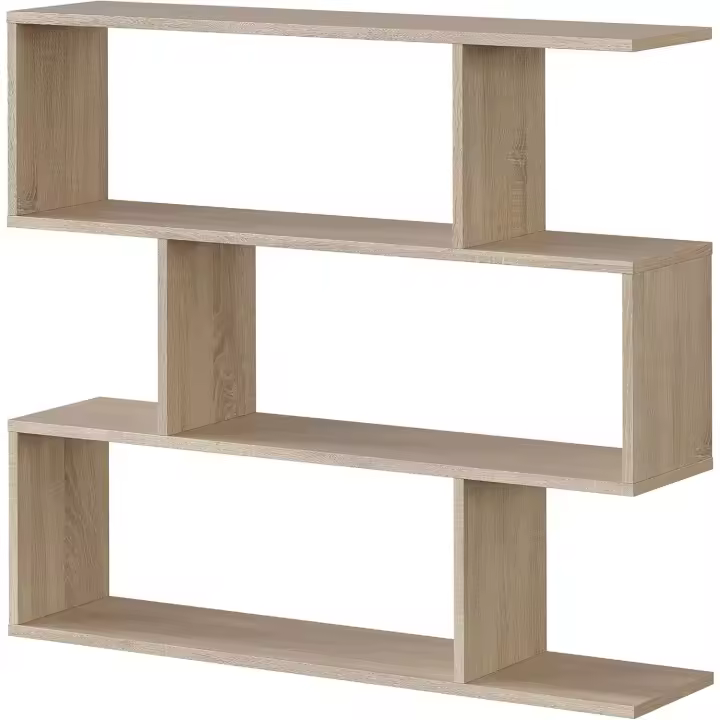 Libreria Oficina, Separador Ambientes, Color Roble Canadiense, Medidas: 110 cm (Ancho) x 97 cm (Alto) x 25 cm (Fondo) - 1