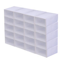 Organizador de zapatos de plástico apilable, caja de almacenamiento de zapatos transparente, inofensivo, no deformable, plegable, 20 unidades - details 0
