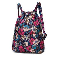Bolsa de poliéster con cordón para niñas adolescentes, bolso de compras portátil, impermeable, con estampado Floral, plegable, para deportes y escuela - details 6