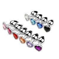 Corazón 3 tamaños de acero inoxidable cristal extraíble Butt Plug estimulador juguetes sexuales anales consolador masajeador de próstata - details 3