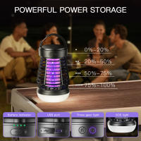 Tragbarer Insektenvernichter, wiederaufladbarer kabelloser Mückenvernichter – Insektenvernichter de 2000 mAh con luz para aventuras al aire libre, jardín, patio - details 3