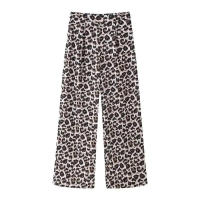 TRAFZA Conjunto de 2 piezas para mujer, pantalones largos con cremallera, traje informal suelto elegante vintage con estampado de leopardo sin mangas con cuello en V - details 15