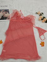 Guiruo-ropa interior ligera de lujo para mujer, hilo ligero de plumas, falda para dormir con correa de viento, conjunto de uniforme de bata exterior - details 1