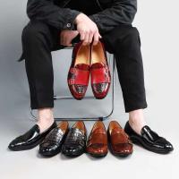 2025 zapatos puntiagudos de cuero de negocios, zapatos de vestir de fiesta para hombre talla Oxford - details 0