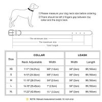 Juego Collar correa perro PU, collares cuero liso, suaves duraderos, de 5 pies, ustables para perros pequeños y medianos - details 0