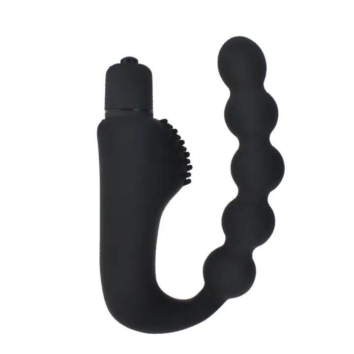 Vibrador Prostalítico de Silicona 10 Velocidades Plug Anal para Adultos 5 Abalorios - 1