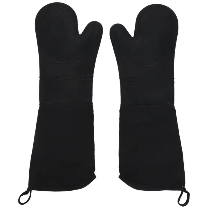 Guantes de silicona profesionales para horno, manoplas resistentes al calor, longitud del codo, 1 par - 1