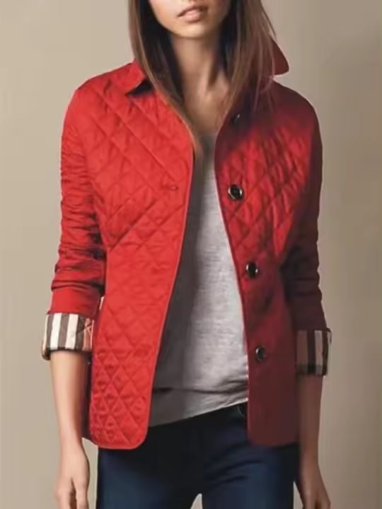 Chaqueta ajustada de un solo pecho para mujer, abrigo cálido de temperamento fino, para ir al trabajo, Invierno - 1