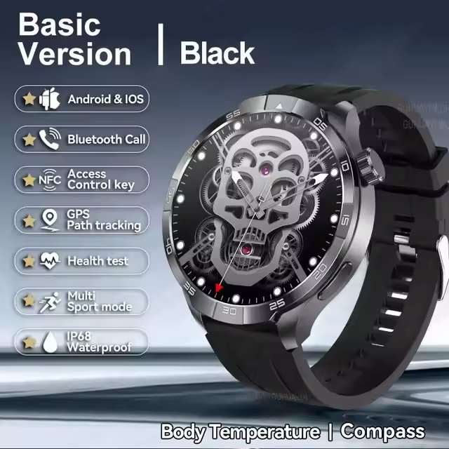 2025 NUEVO Reloj inteligente 1.85 Pulgadas AMOLED Pantalla Completa Táctil Reloj inteligente Llamada De voz Monitor De Ritmo Cardíaco Sono Trajectory GPS 100+Modos Deportivos 410mAh Batería Deportes Al Aire Libre  Regalos Exquisitos Para Hombres - 1