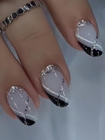 24pcs Uñas Postizas De Almendra Con Gel Colorido Adhesivo Detachable Y Reutilizable Con Herramienta De Empuñadura Para Mujeres Y Niñas - details 14