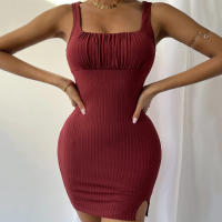 Vestido de punto de tirantes de temperamento Delgado para mujeres - details 0