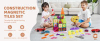 SucceBuy Azulejos magnéticos, 181 piezas para niños, juego de construcción con varias piezas, juguetes STEM para mayores de 5 años - details 0