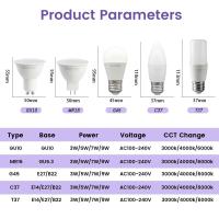 Luz CCT LED de Color Cambiante 6pcs LED de 3000K 4000K 6000K E27 B22 E14 GU10 GU5.3 - details 2