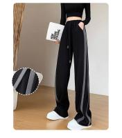 Pantalones de Pierna Ancha y Cintura Alta a Rayas de Verano Prenda Casual para Mujeres - details 2