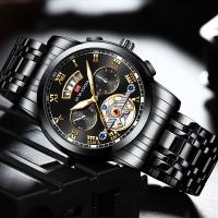 Tourbillon de acero inoxidable no automático mecánico multifuncional reloj de negocios luminoso resistente al agua - details 1