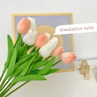 Ramo de Tulipanes Artificiales 35 cm, 10/5Pcs PE espuma Falsas Flores para Bodas, Ceremonias, Decoración del Hogar y Jardín - details 2
