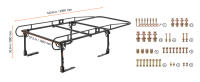 SucceBuy Estante para escalera para camión, capacidad de 454 kg, ancho ajustable de 43,3-63", instalación resistente, sin perforación/perforación, ideal para kayaks, escaleras, tablas de surf, madera - details 6