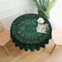 Mantel circular mandala, flor de loto de la vida, impermeable, resistente al aceite, 60 pulgadas, forma geométrica sagrada - details 122