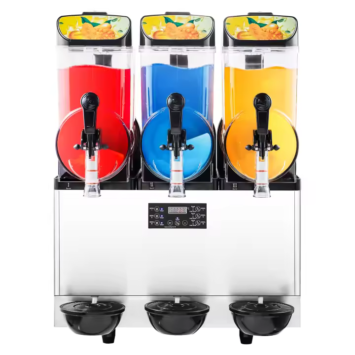 Máquina Comercial para Bebidas Congeladas SucceBuy, Máquina de Granizados de Triple Tanque de 15Lx3, Dispensador de Bebidas Congeladas y Smoothies de Acero Inoxidable de 180 Vasos para Reuniones Familiares, Restaurantes, Cafeterías y Bares - 1
