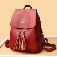 Mochila antirrobo de cuero suave de alta calidad para mujer, bolso de hombro informal, bolso escolar de gran capacidad, a la mod - details 0